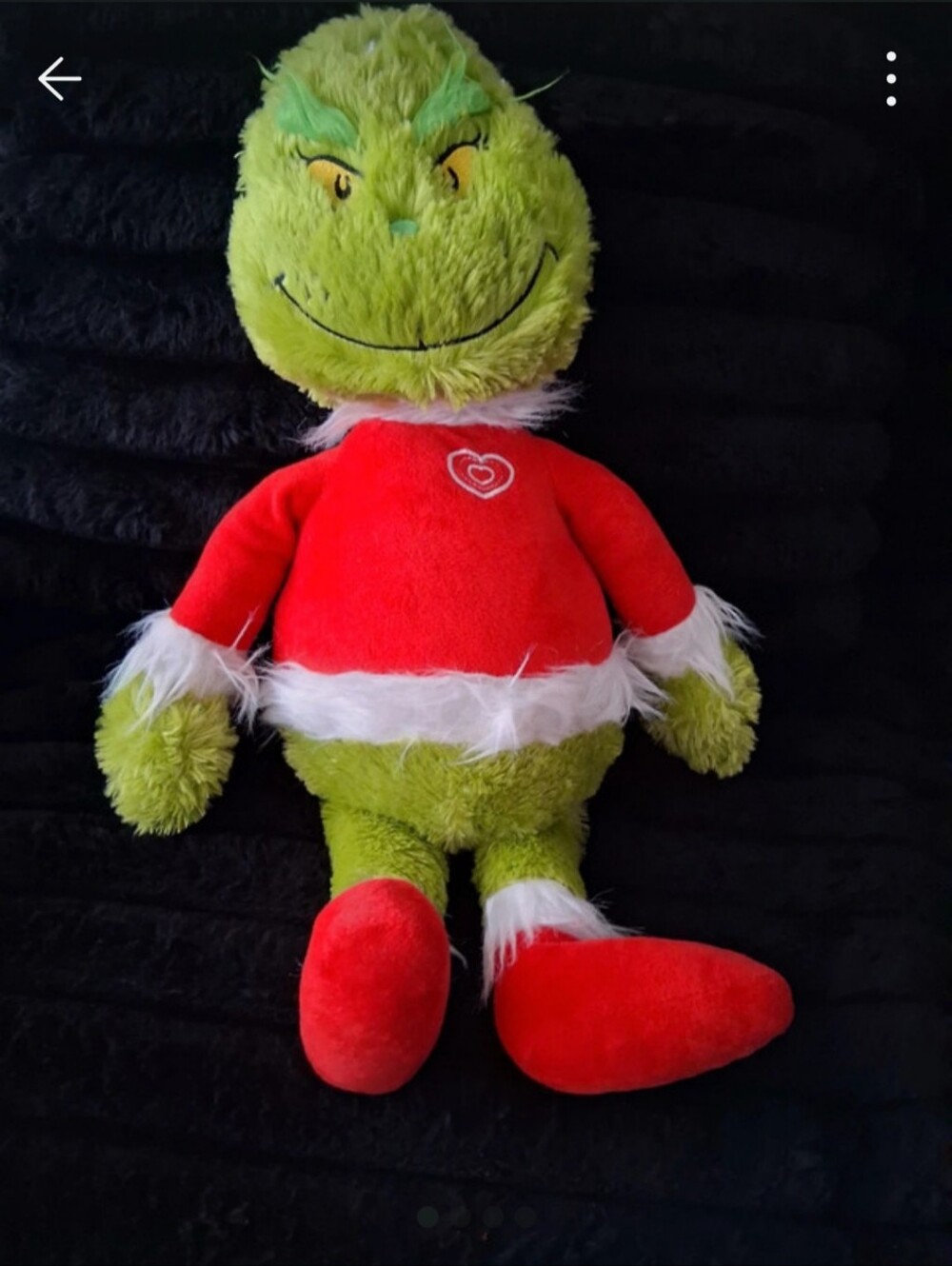 Kids Grinch Plush Doll in Red Holiday Sweater